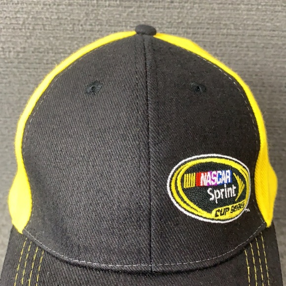 Nascar Sprint Cup Series Hat Men's Adjustable Black Yellow Strapback by Octagon - Picture 3 of 13
